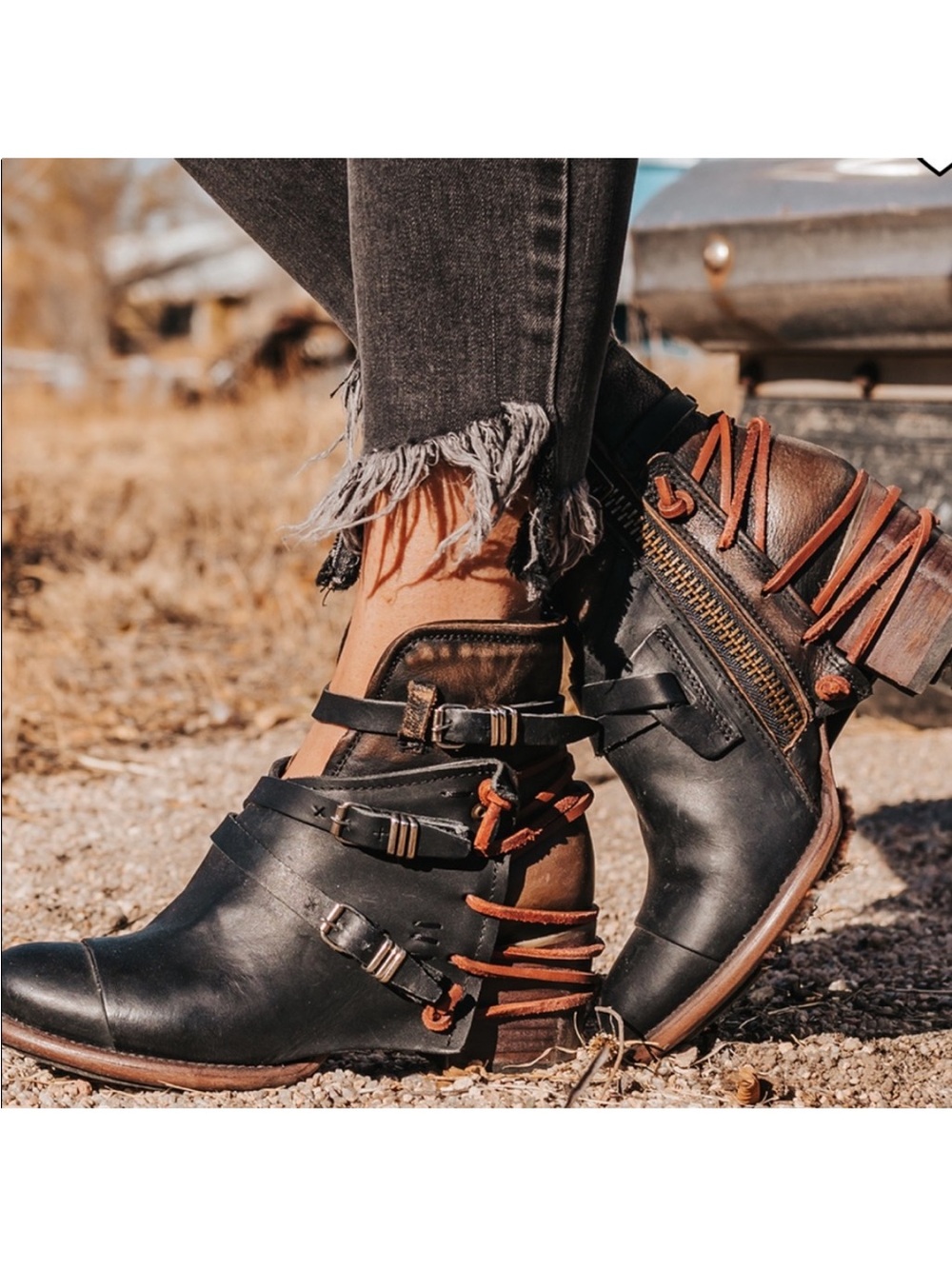 Freebird | Crue Leather Booties Black | 6